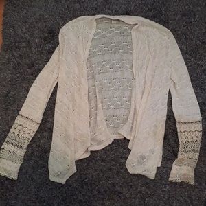 White lace sleeve cardigan